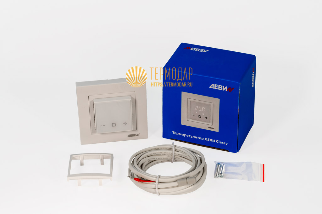 Терморегулятор теплого пола ДЕВИ Classy Wi-Fi белый. арт. 140F1064R
