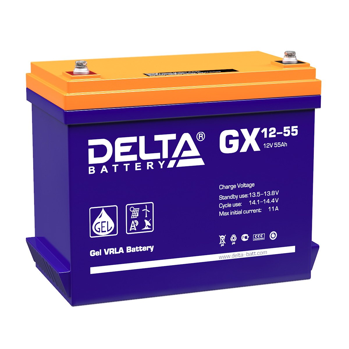 GX 12-55 Delta Аккумуляторная батарея купить по цене 23141 руб..  Самые дешёвые цены на Стационарные